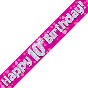 10th Birthday Pink Banner