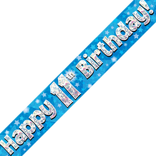 11th Birthday Blue Banner