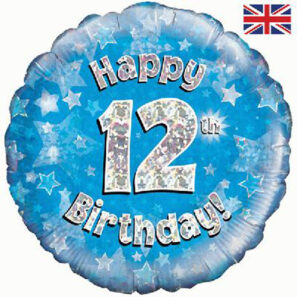 12th Birthday Blue Balloon