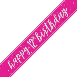 12th Birthday Glitz Pink & Silver