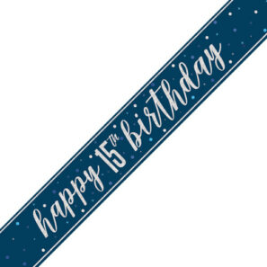 15th Birthday Glitz Navy Blue & Silver