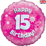 15th Birthday Pink Balloon