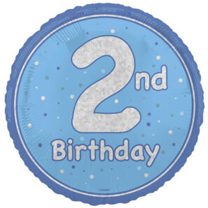18 inch 2nd Birthday Blue Glitz