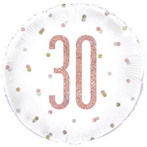 18 inch 30th Birthday Glitz Rose Gold