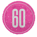 18 inch 60th Birthday Pink Glitz