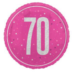18 inch 70th Birthday Glitz Pink & Silver