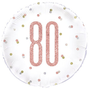 18 inch 80th Birthday Glitz Rose Gold