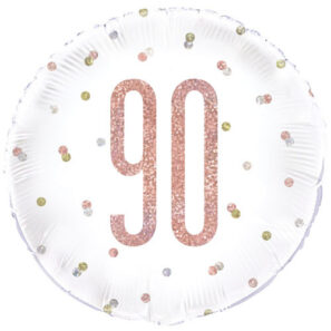 18 inch 90th Birthday Glitz Rose Gold