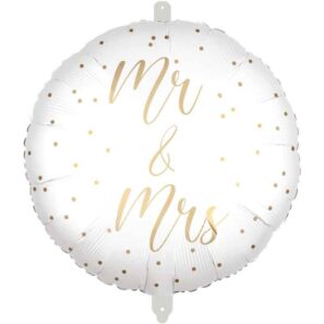 Mr & Mrs White Foil Balloon