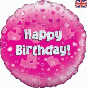 18inch Happy Birthday Pink Holographic