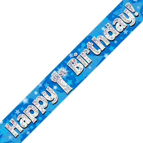 1st Birthday Blue Banner