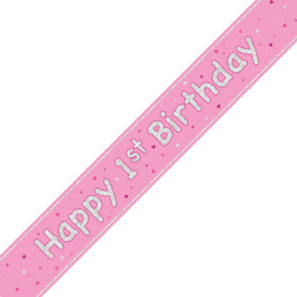 1st Birthday Glitz Pink & Silver