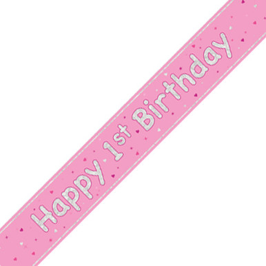 1st Birthday Glitz Pink & Silver
