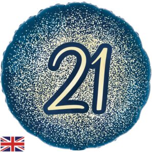 21st Metallic Glitter-Birthday Navy Gold Balloon