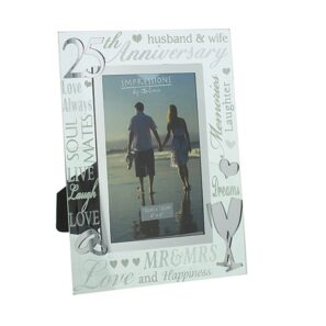 25th Silver Wedding Anniversary Photo Frame - 4 x 6