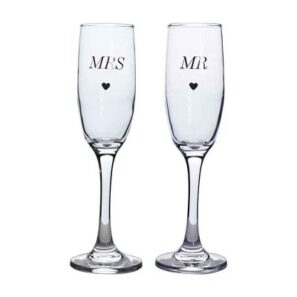 2pc Mr & Mrs Champagne Flutes