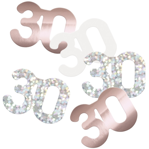 30 Birthday Rose Gold Glitz Foil Confetti