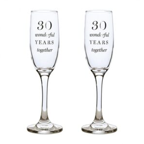 30th Anniversary Champagne Flute Glasses
