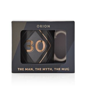 30th Birthday Black Grey and Gold Mug