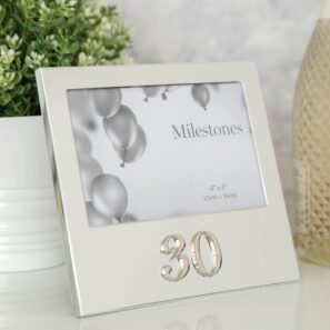 30th Milestones Photo Frame with 3D Number 6 x 4