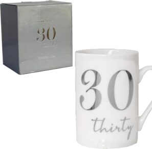30th Mug with Silver Foil Number