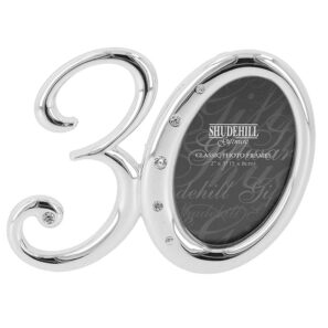 30th Silver Diamante Frame Birthday