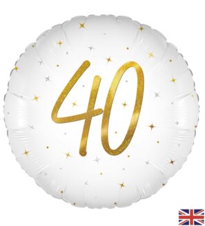 40th Elegant Sparkle White