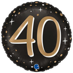 40th black and gold balloon