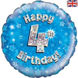 4th Birthday Blue Balloon