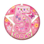 5.5cm Age 5 Pink Party