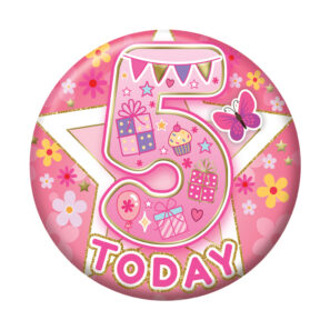5.5cm Age 5 Pink Party