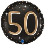 50 black and gold balloon