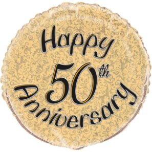 Gold 50th Anniversary Foil Balloon