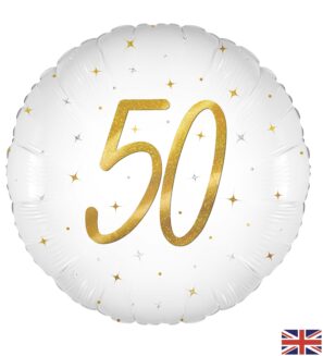 50th Elegant Sparkle White