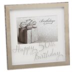 50th Milestones Box Frame 6 x 4 Mirror Print