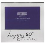 60th Birthday 5x3 Satin Silver Occasion Frame