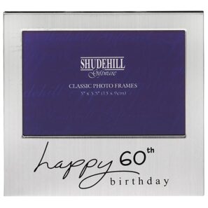 60th Birthday 5x3 Satin Silver Occasion Frame