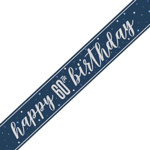 60th Birthday Glitz Navy Blue & Silver