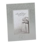 60th Milestones Glitter Mirror Frame 4 x 6
