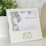 60th Milestones Photo Frame with 3D Number 6 x 4