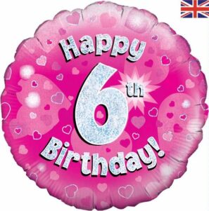 6th Birthday Pink Balloon