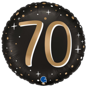 70 black and gold balloon