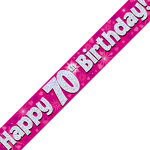 70th Birthday Pink Banner