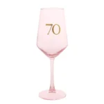 70th Birthday Wine Glass