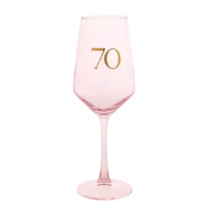 70th Birthday Wine Glass