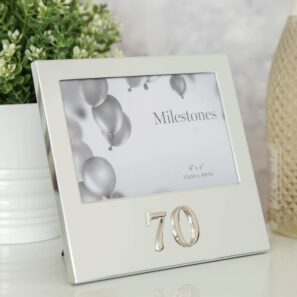 70th Milestones Photo Frame with 3D Number 6 x 4