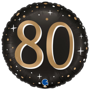 80 black and gold foil balloon