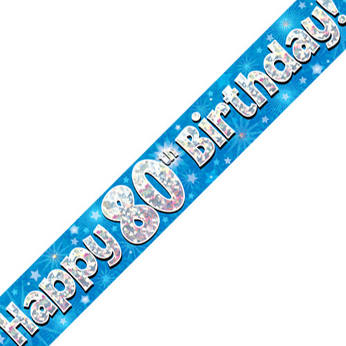 80th Birthday Blue Banner