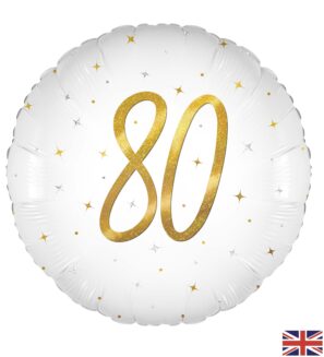 80th Elegant Sparkle White