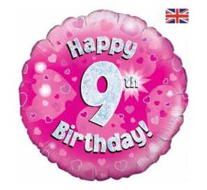 9th Birthday Pink Balloon